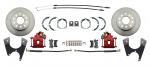  Rear GM 1955-1968 Full Size 10/12 Bolt Pattern Disc Brake Conversion Kit  With E-Brake &  Powder Coated Red Calipers