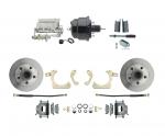 1955-1958 GM Full Size Disc Brake Kit W/ 8" Dual Powder Coated / Aluminum Chrome Booster Kit