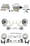 1955-1958 GM Full Size Front & Rear Power Disc Brake Kit (Impala,  Bel Air,  Biscayne) & 8" Dual Chrome Booster Conversion Kit W/ Chrome Master Cylinder Bottom Mount Disc/ Disc Proportioning Valve Kit