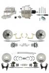 1955-1958 GM Full Size Front & Rear Power Disc Brake Kit (Impala,  Bel Air,  Biscayne) & 8" Dual Chrome Booster Conversion Kit W/ Chrome Master Cylinder Left Mount Disc/ Disc Proportioning Valve Kit