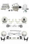 1955-1958 GM Full Size Disc Brake Kit Drilled/Slotted Rotors (Impala,  Bel Air,  Biscayne) & 8" Dual Chrome Booster Conversion Kit W/ Flat Top Chrome Master Cylinder Bottom Mount Disc/ Disc Proportioning Valve Kit