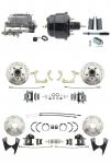 1955-1958 GM Full Size Disc Brake Kit Drilled/Slotted Rotors (Impala,  Bel Air,  Biscayne) & 8" Dual Powder Coated Black Booster Conversion Kit W/ Aluminum Master Cylinder Bottom Mount Disc/ Disc Proportioning Valve Kit