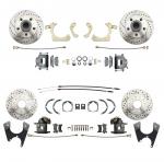 1955-1958 GM Full Size Front & Rear Disc Brake Kit Drilled/Slotted Rotors (Impala,  Bel Air,  Biscayne)