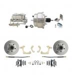 1959-1964 GM Full Size Front Disc Brake Kit (Impala,  Bel Air,  Biscayne) & 8" Dual Stainless Steel Conversion Kit W/ Chrome Master Cylinder Bottom Mount Disc/ Drum Proportioning Valve Kit