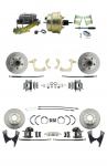 1959-1964 GM Full Size Front & Rear Power Disc Brake Kit (Impala,  Bel Air,  Biscayne) & 8" Dual Zinc Booster Conversion Kit W/ Cast Iron Master Cylinder Left Mount Disc/ Drum Proportioning Valve Kit
