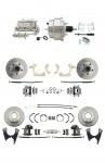 1959-1964 GM Full Size Front & Rear Power Disc Brake Kit (Impala,  Bel Air,  Biscayne) & 8" Dual Chrome Booster Conversion Kit W/ Chrome Master Cylinder Bottom Mount Disc/ Drum Proportioning Valve Kit