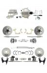 1959-1964 GM Full Size Front & Rear Power Disc Brake Kit (Impala,  Bel Air,  Biscayne) & 8" Dual Stainless Steel Booster Conversion Kit W/ Chrome Master Cylinder Left Mount Disc/ Drum Proportioning Valve Kit