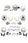 1959-1964 GM Full Size Disc Brake Kit Drilled/Slotted Rotors (Impala,  Bel Air,  Biscayne) & 8" Dual Chrome Booster Conversion Kit W/ Flat Top Chrome Master Cylinder Left Mount Disc/ Drum Proportioning Valve Kit