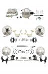 1959-1964 GM Full Size Disc Brake Kit Drilled/Slotted Rotors (Impala,  Bel Air,  Biscayne) & 8" Dual Chrome Booster Conversion Kit W/ Chrome Master Cylinder Bottom Mount Disc/ Drum Proportioning Valve Kit