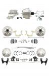 1959-1964 GM Full Size Disc Brake Kit Drilled/Slotted Rotors (Impala,  Bel Air,  Biscayne) & 8" Dual Stainless Steel Booster Conversion Kit W/ Chrome Master Cylinder Left Mount Disc/ Drum Proportioning Valve Kit