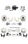 1959-1964 GM Full Size Disc Brake Kit Drilled/Slotted Rotors (Impala,  Bel Air,  Biscayne) & 8" Dual Powder Coated Black Booster Conversion Kit W/ Chrome Master Cylinder Bottom Mount Disc/ Drum Proportioning Valve Kit