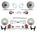 1959-1964 Full Size Chevy Complete Front & Rear Disc Brake Conversion Kit W/ Powder Coated Red Calipers