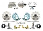1962-1967 Nova Power Disc Brake Conversion Kit Drilled & Slotted Rotors Powder Coated Black Calipers W/ 7" Dual Chrome Booster Kit