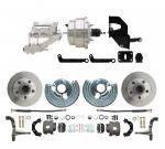 1962-1972 Mopar B & E Body Standard Front Disc Brake Conversion Kit ( Charger,  Challenger,  Coronet) W/ 8" Dual Chrome Booster Conversion Kit W/ Flat Top Chrome Master Cylinder & Left Mount Proportioning Valve Kit