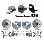 1962-1972 Mopar B & E Body Standard Front Disc Brake Conversion Kit ( Charger,  Challenger,  Coronet) W/ 8" Dual Powder Coated Black Booster Conversion Kit W/ Aluminum Dual Bail Master Cylinder & Left Mount Proportioning Valve Kit