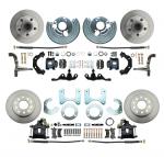 1962-1972 Mopar A Body Small Bolt Pattern Standard Disc Brake Conversion Kit W/ Powder Coated Black Calipers