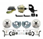 1962-1972 Mopar B & E Body  Front Disc Brake Conversion Kit W/ Drilled & Slotted Rotors ( Charger,  Challenger,  Coronet) W/ 8" Dual Zinc Booster Conversion Kit W/ Left Mount Proportioning Valve Kit