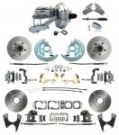 1964-1972 GM A Body Front & Rear Power Disc Brake Conversion Kit Standard Rotors W/ 9"  Chrome Booster Kit