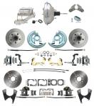 1964-1972 GM A Body Front & Rear Power Disc Brake Conversion Kit Standard Rotors W/ 11"  Chrome Booster Kit