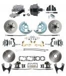 1964-1972 GM A Body Front & Rear Power Disc Brake Conversion Kit Standard Rotors W/ 8" Dual Powder Coated Black Booster Kit