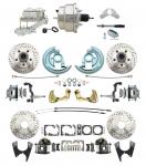 1964-1972 GM A Body Front & Rear Power Disc Brake Conversion Kit Drilled & Slotted Rotors W/ 8" Dual Chrome Booster Kit