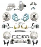 1964-1972 GM A Body Front & Rear Power Disc Brake Conversion Kit Drilled/ Slotted Rotors W/ 11" Chrome Booster Kit