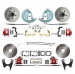 1964-1972 GM A Body (Chevelle,  GTO,  Cutlass) Stock Height Front & Rear Disc Brake Kit Red Calipers