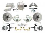 1964-1972 GM A Body Front Power 2" Drop Disc Brake Conversion Kit Standard Rotors W/8" Dual Chrome Flat Top Booster Kit