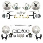 1964-1972 GM A Body (Chevelle,  GTO,  Cutlass) 2" Drop Front & Rear Disc Brake Kit W/ Drilled & Slotted Rotors