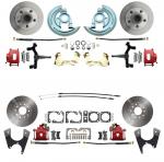 1964-1972 GM A Body (Chevelle,  GTO,  Cutlass) 2" Drop Front & Rear Disc Brake Kit Red Calipers