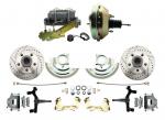 1964-1972 GM A Body Front Power 2" Drop Disc Brake Conversion Kit Drilled & Slotted Rotors W/ 9" Single Zinc Booster Kit