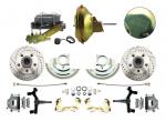 1964-1972 GM A Body Front Power 2" Drop Disc Brake Conversion Kit Drilled & Slotted Rotors W/ 11" Single Delco Moraine Stamped Zinc Booster Kit