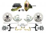 1964-1972 GM A Body Front Power 2" Drop Disc Brake Conversion Kit Drilled & Slotted Rotors W/ 11" Single Delco Moraine Style Zinc Booster Kit