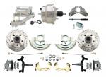 1964-1972 GM A Body Front Power 2" Drop Disc Brake Conversion Kit Drilled & Slotted Rotors W/ 8" Dual Chrome Flat Top Booster Kit