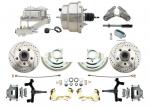 1964-1972 GM A Body Front Power 2" Drop Disc Brake Conversion Kit Drilled & Slotted Rotors W/ 8" 8" Dual Chrome Booster Kit