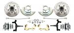 1964-1972 GM A Body (Chevelle,  GTO,  Cutlass) 2" Drop Front Disc Brake Kit W/ Drilled & Slotted Rotors