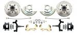 1964-1972 GM A Body (Chevelle,  GTO,  Cutlass) 2" Drop Front Disc Brake Kit W/ Drilled & Slotted Rotors Black Calipers