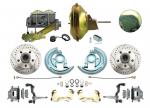 1964-1972 GM A Body Front Power Disc Brake Conversion Kit Drilled/ Slotted Rotors W/ 11" Delco Moraine Stamped Zinc Booster Kit & Casting Number Master