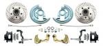 1964-1972 GM A Body (Chevelle,  GTO,  Cutlass) Stock Height Front Disc Brake Kit W/ Drilled & Slotted Rotors Black Calipers