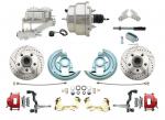 1964-1972 GM A Body Front Power Disc Brake Conversion Kit Drilled & Slotted & Powder Coated Red Calipers Rotors W/ 8" Dual Chrome Booster Kit