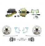 1965-1968 GM Full Size Disc Brake Kit Drilled/Slotted Rotors (Impala,  Bel Air,  Biscayne) & 8" Dual Zinc Booster Conversion Kit W/ Cast Iron Master Cylinder Left Mount Disc/ Drum Proportioning Valve Kit