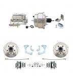 1965-1968 GM Full Size Disc Brake Kit Drilled/Slotted Rotors (Impala,  Bel Air,  Biscayne) & 8" Dual Stainless Steel Conversion Kit W/ Chrome Master Cylinder Bottom Mount Disc/ Drum Proportioning Valve Kit