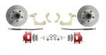1965-1968 Full Size Chevy Complete Disc Brake Conversion Kit W/ Powder Coated Red Calipers