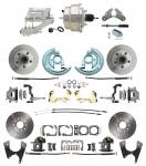 1967-1969 Camaro/ Firebird & 1968-1974 Chevy Nova Front & Rear Power Disc Brake Conversion Kit Standard Rotors W/8" Dual Chrome Flat Top Booster Kit