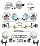 1967-1969 Camaro/ Firebird & 1968-1974 Chevy Nova Front & Rear Power Disc Brake Conversion Kit Drilled & Slotted Rotors W/ 8" Dual Chrome Booster Kit