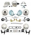 1967-1969 Camaro/ Firebird & 1968-1974 Chevy Nova Front & Rear Power Disc Brake Conversion Kit Drilled & Slotted & Powder Coated Black Calipers Rotors W/ 8" Dual Chrome Booster Kit