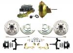 1967-1969 F Body 1968-1974 X Body Front Power 2" Drop Disc Brake Conversion Kit Drilled & Slotted & Powder Coated Black Calipers Rotors W/ 11" Delco Stamped Booster Kit