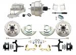 1967-1969 F Body 1968-1974 X Body Front Power 2" Drop Disc Brake Conversion Kit Drilled & Slotted & Powder Coated Black Calipers Rotors W/ 8" Dual Chrome Booster Kit