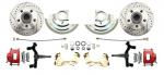 1967-1969 Camaro/ Firebird & 1968-1974 Chevy Nova 2" Drop Front Disc Brake Kit W/ Drilled & Slotted Rotors Red Calipers