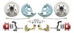 1967-1969 Camaro/ Firebird & 1968-1974 Chevy Nova Stock Height Front Disc Brake Kit W/ Drilled & Slotted Rotors Red Calipers